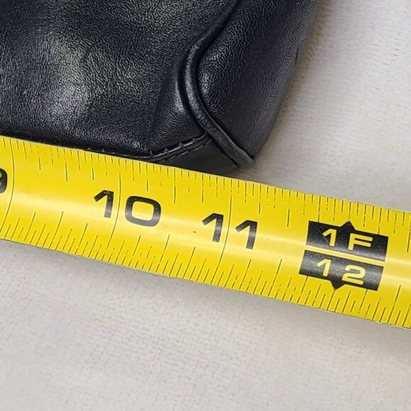 Vintage Ganson Black Leather Crossbody Bag Adjustable Strap Zippered Compartment - Picture 11 of 15